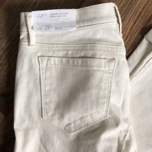 SOLD *NWT* Loft White Denim Cuffed Crop size 2P